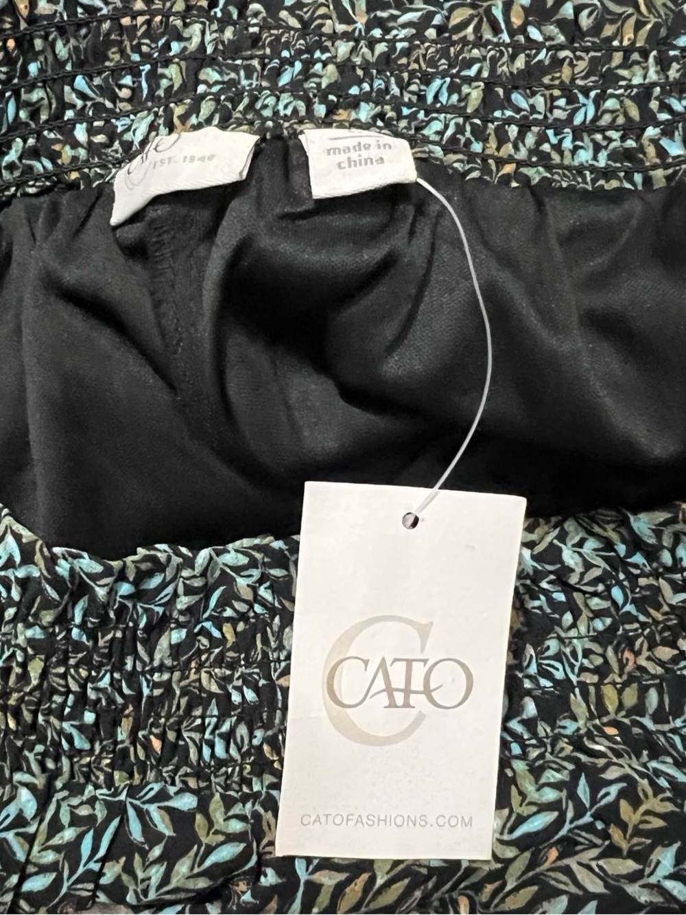 NWT Cato Tiered Leaf Print Ruffle Skirt Brown, Blue, and Green Size Large - Picture 9 of 9